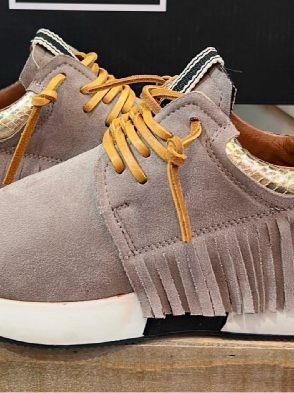 Shu Shop Taupe Suede Pepa Fringe